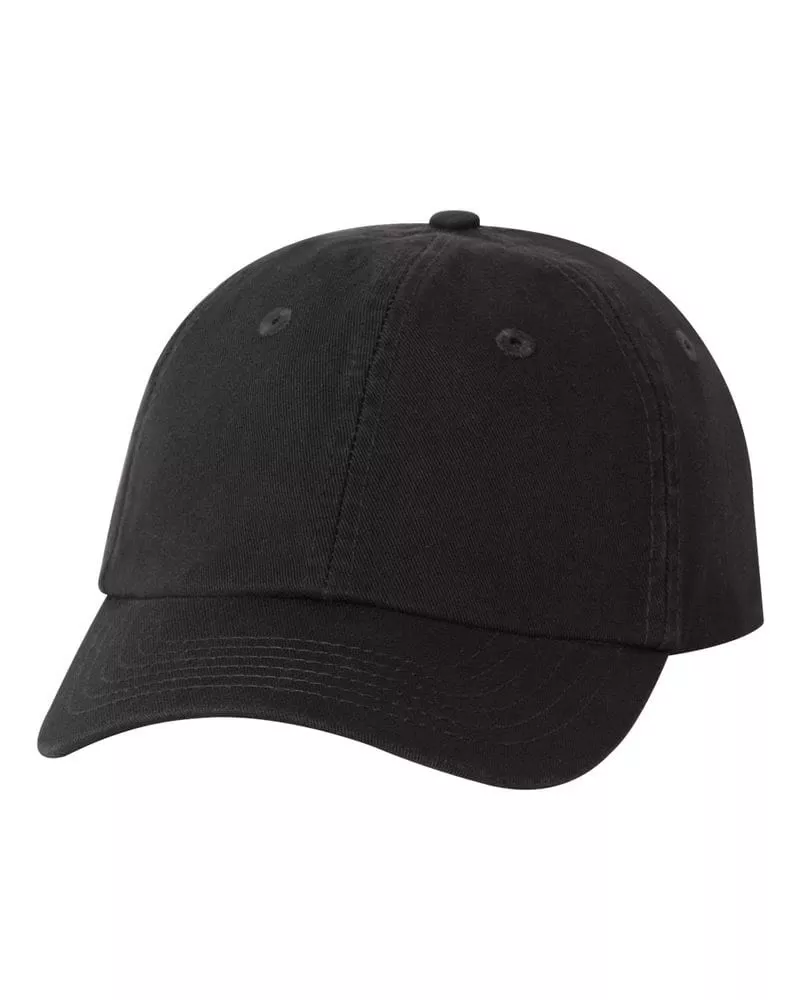 Valucap VC300Y - Youth Bio-Washed Unstructured Cap - Black