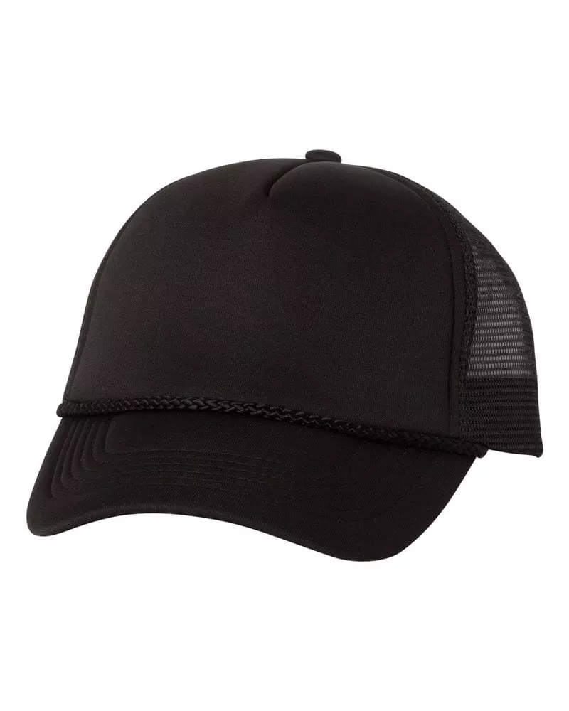 Valucap VC700 - Foam Trucker Cap - Black/ Black