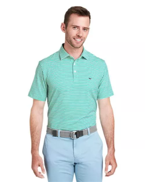 Vineyard Vines G011145 Heathered Winstead Sankaty Polo With Custom Embroidery