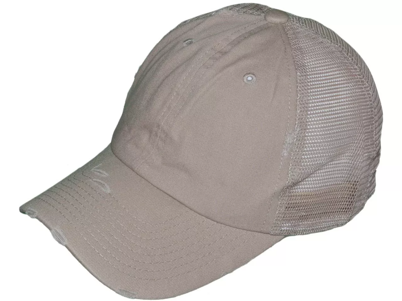 Vintage Unstructured Frayed Cotton Low Profile Trucker Hat