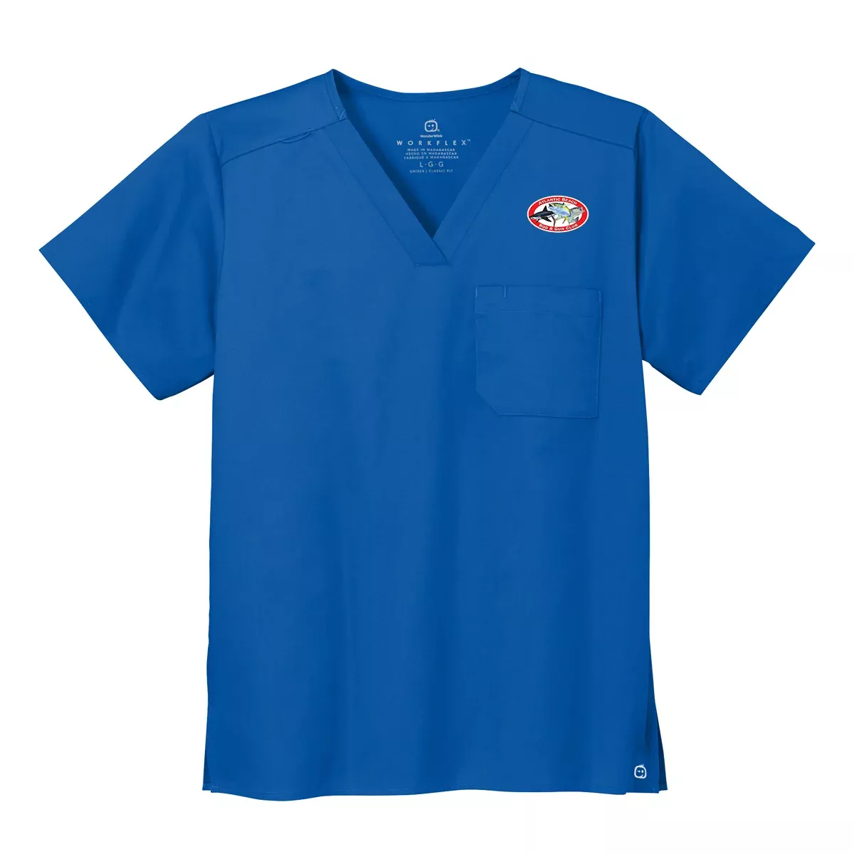 Wink Unisex WorkFlex Chest Pocket V-Neck Top, Full Color