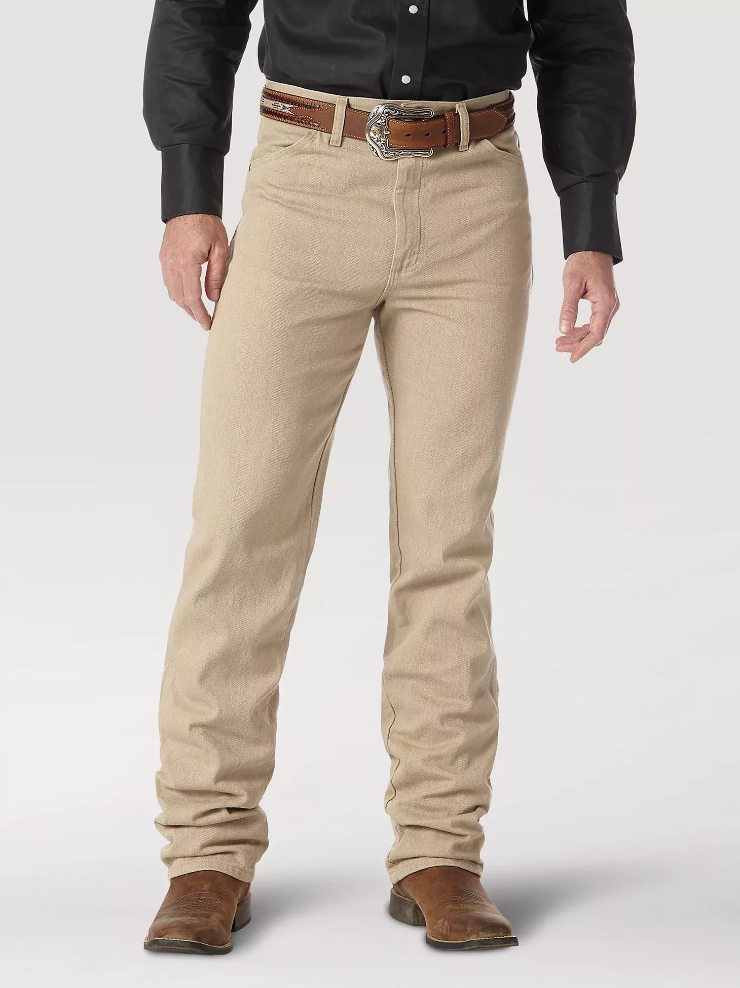 Wrangler Cowboy Cut Slim Fit Prewashed, Tan