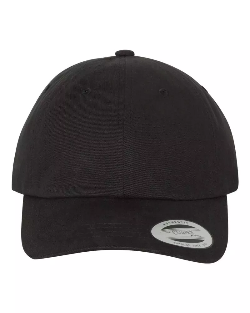 YP Classics 6245PT - Peached Cotton Twill Dad Hat - Black