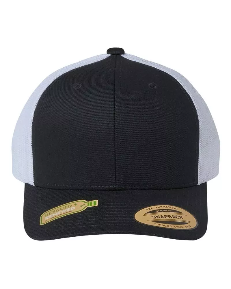 YP Classics 6606R - Sustainable Retro Trucker Cap - Black