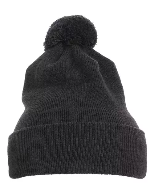 Yupoong 1501P Pom-Pom Cuffed Knit Beanie