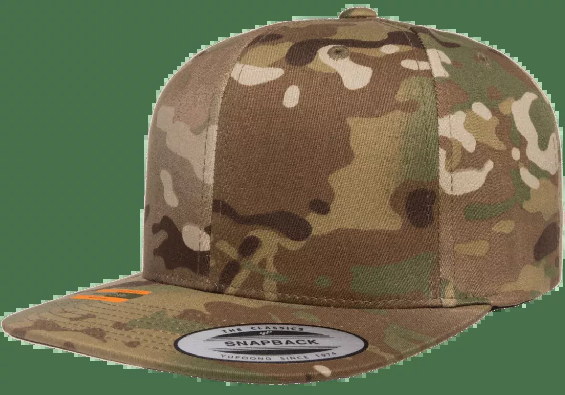 Yupoong 6089MC MultiCam Camo Snapback Hat Flat Bill Cap Camouflage YP Classics