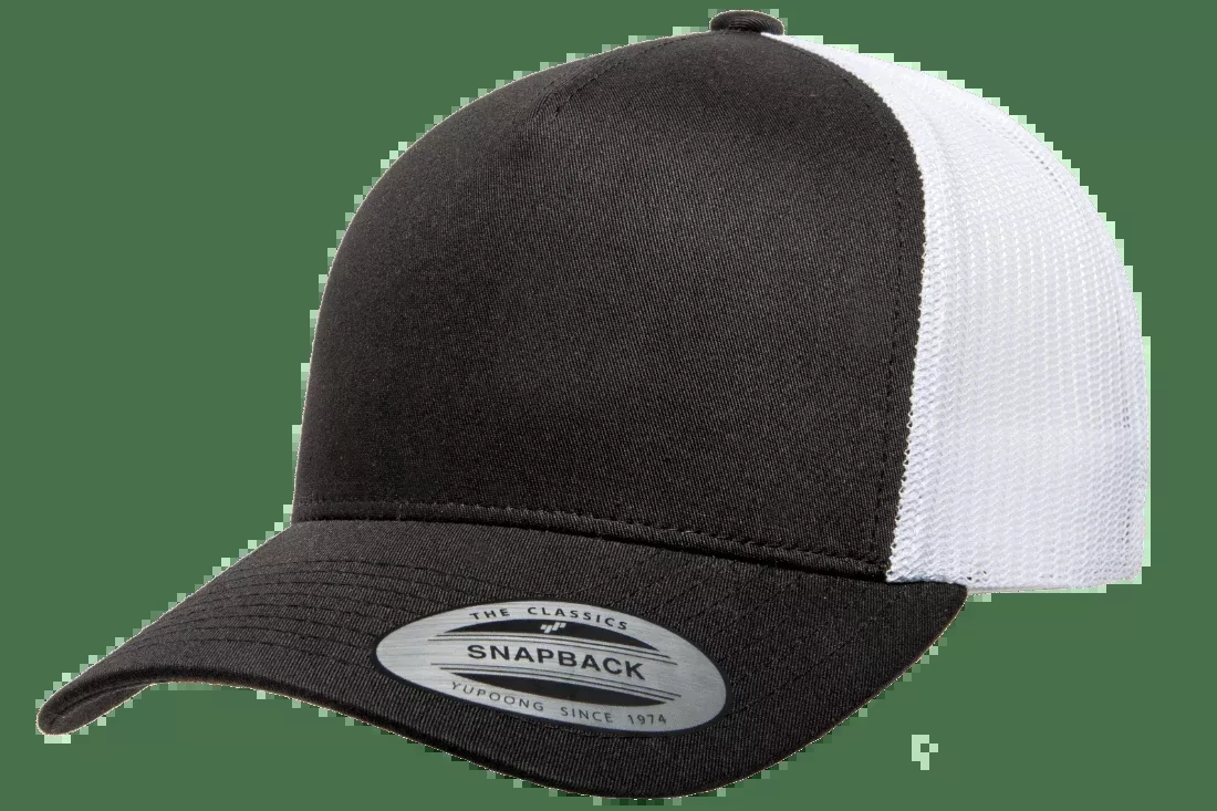 Yupoong 6506T 5-Panel Retro Trucker Hat Baseball Cap with Mesh Back 2-Tone Colors YP Classics