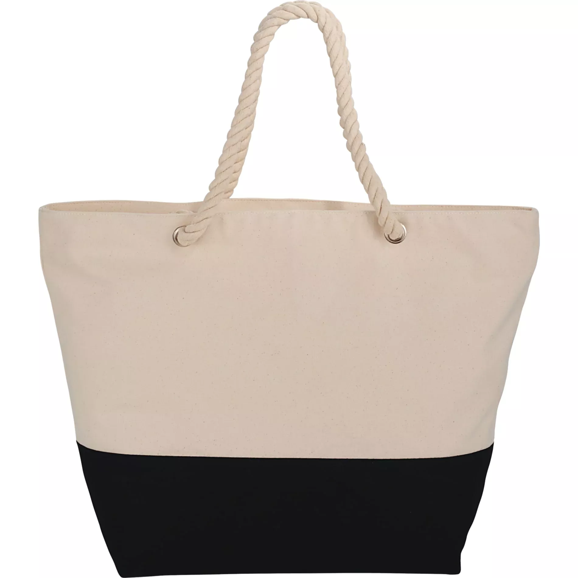 Zippered 12oz Cotton Canvas Rope Tote